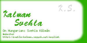 kalman svehla business card